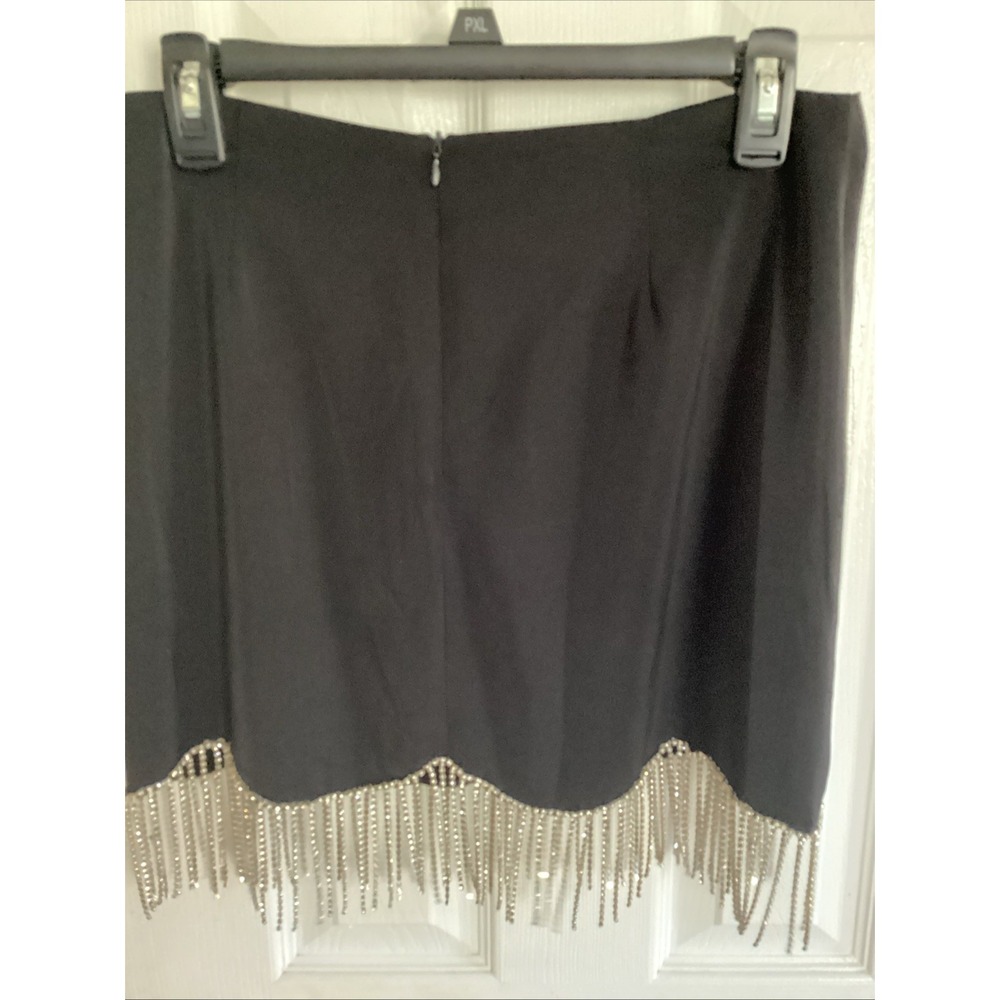 Pink Lily Womans Black Rhinestone Mini Skirt Size Med - Picture 5 of 8